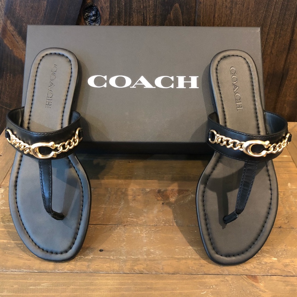 NWT Authentic Coach Jaclyn Leather Sandal - Picture 6 of 8